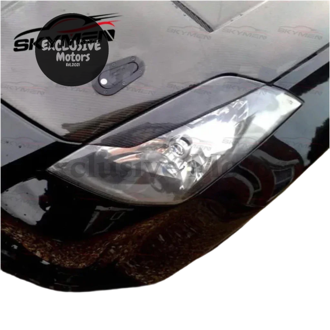 Carbon Eyebrow Fiber Headlight Trims For Nissan 350Z Z33 2003-2006