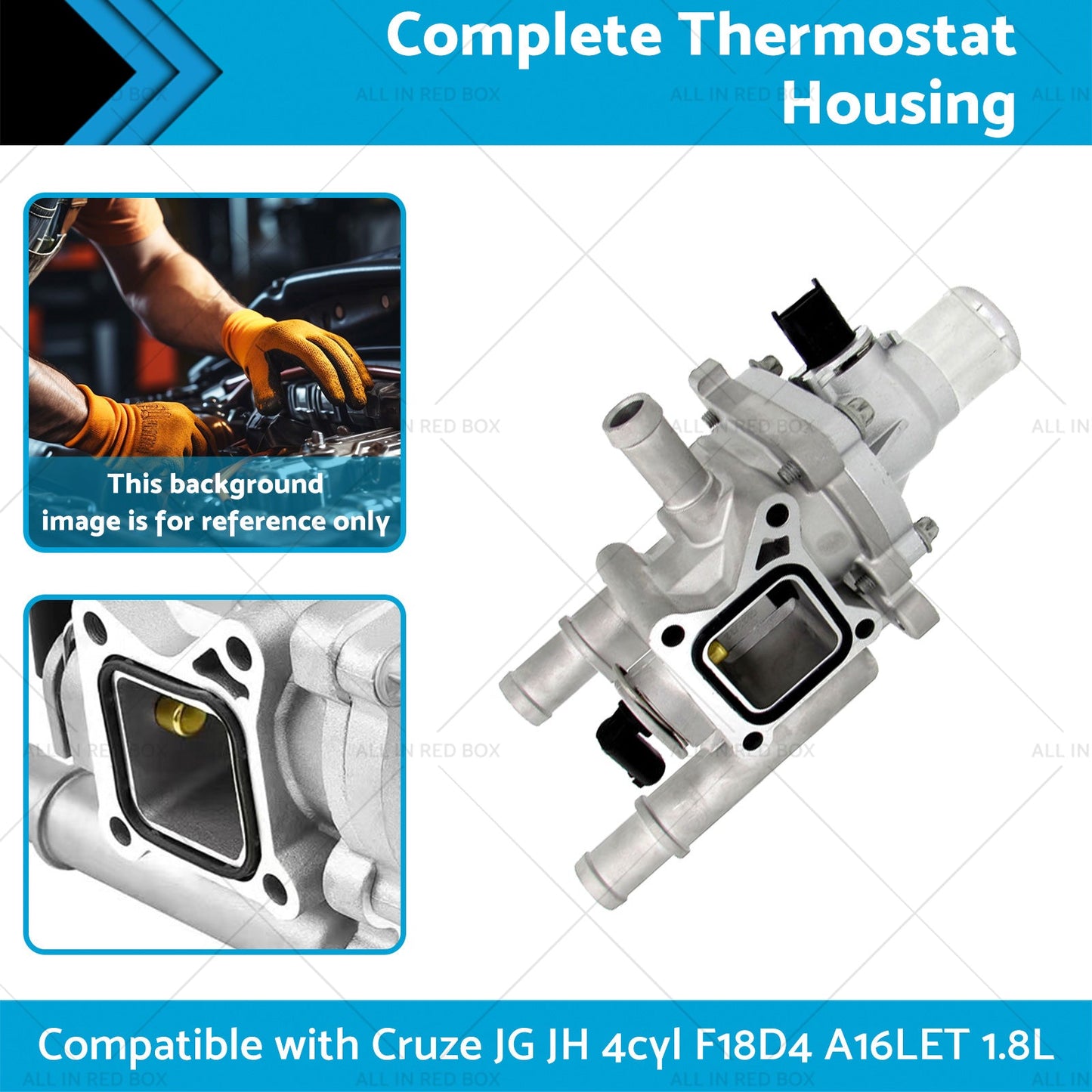 1x Complete Thermostat Housing Suitable for Cruze JG JH 4cyl F18D4 A16LET 1. 8L
