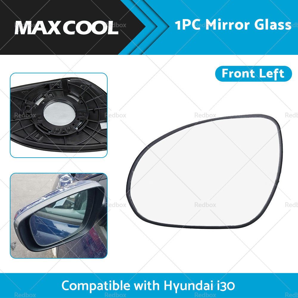 Left Side Mirror Glass with Back Plate Suitable for Hyundai i30 2007-2012