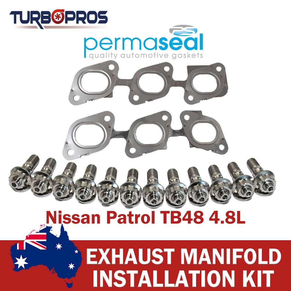 Permaseal Exhaust Manifold Titanium Stud&Gasket Kit for Nissan Patrol TB48 4.8L