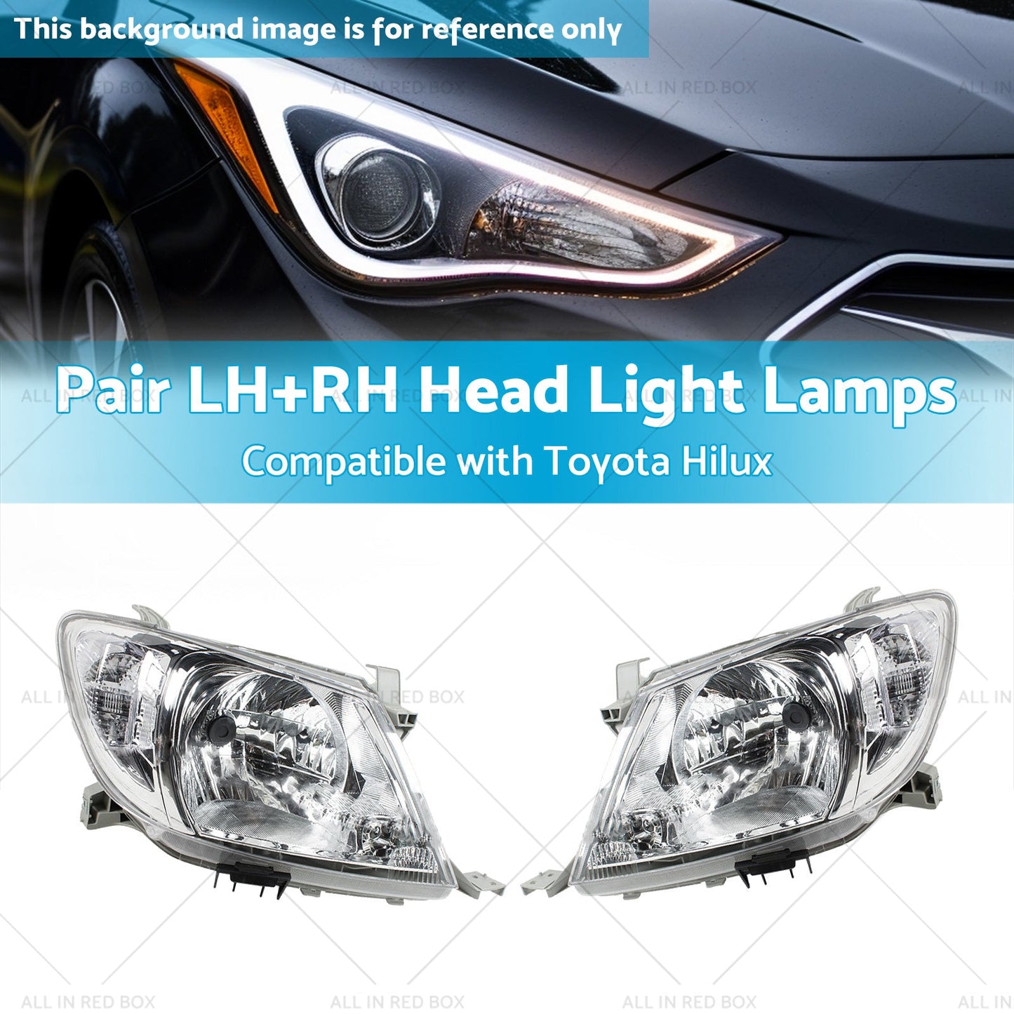 Pair LHRH Head Light Lamps Suitable for Toyota Hilux Ute 2008-2012 2WD 4WD-2
