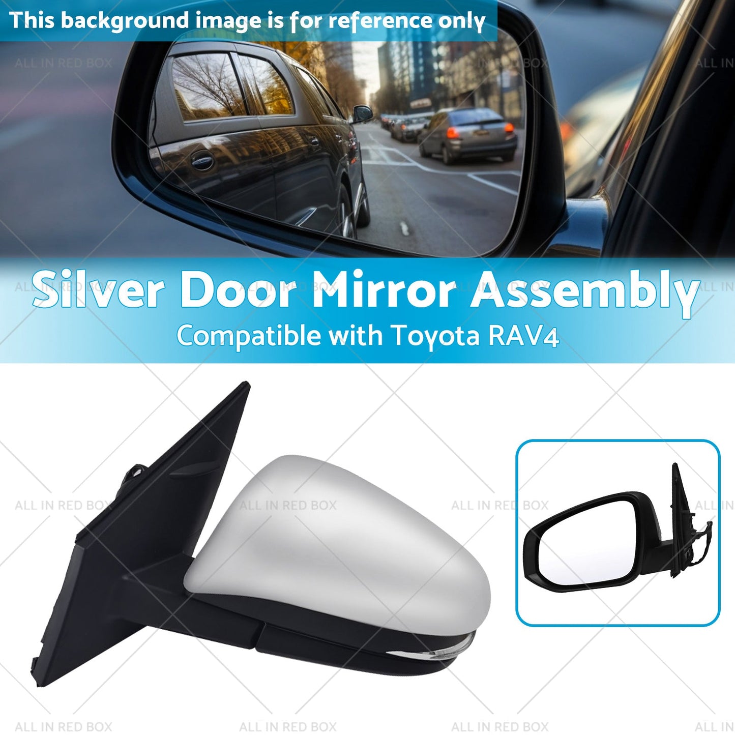 Door Mirror Silver Suitable for Toyota RAV4 2013 - 2018 Left Side 5-wire-2