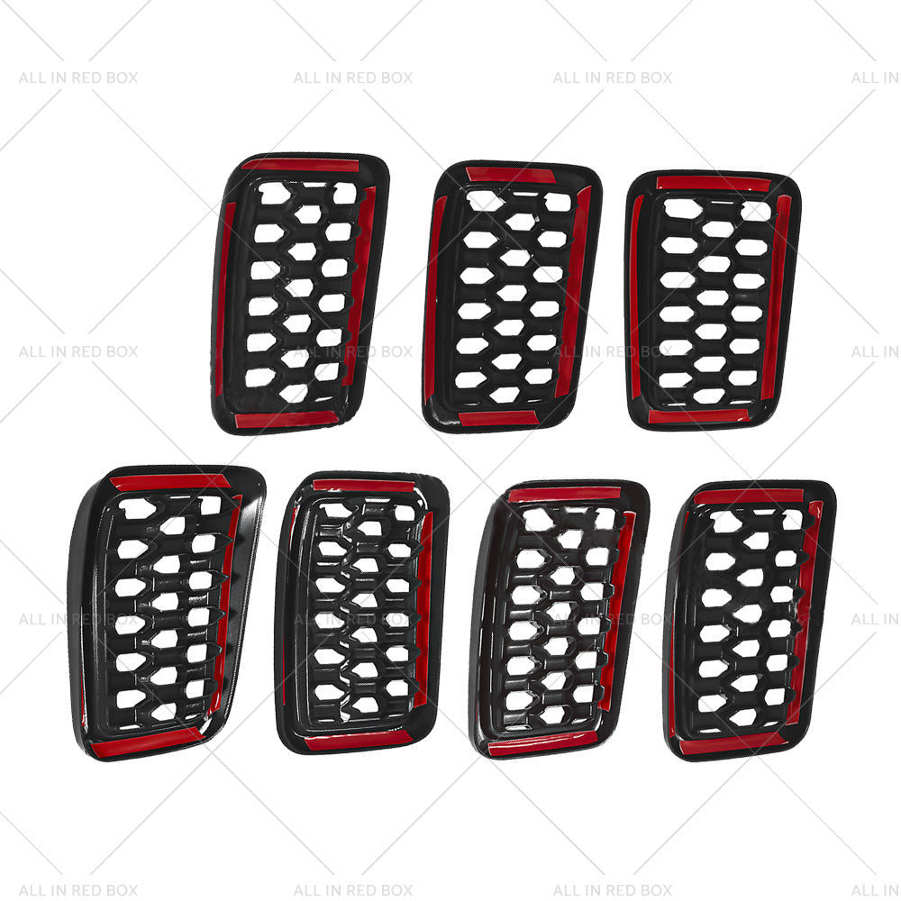 Front Grill Mesh Covers Inserts Suitable for Jeep Grand Cherokee 17-22 Black