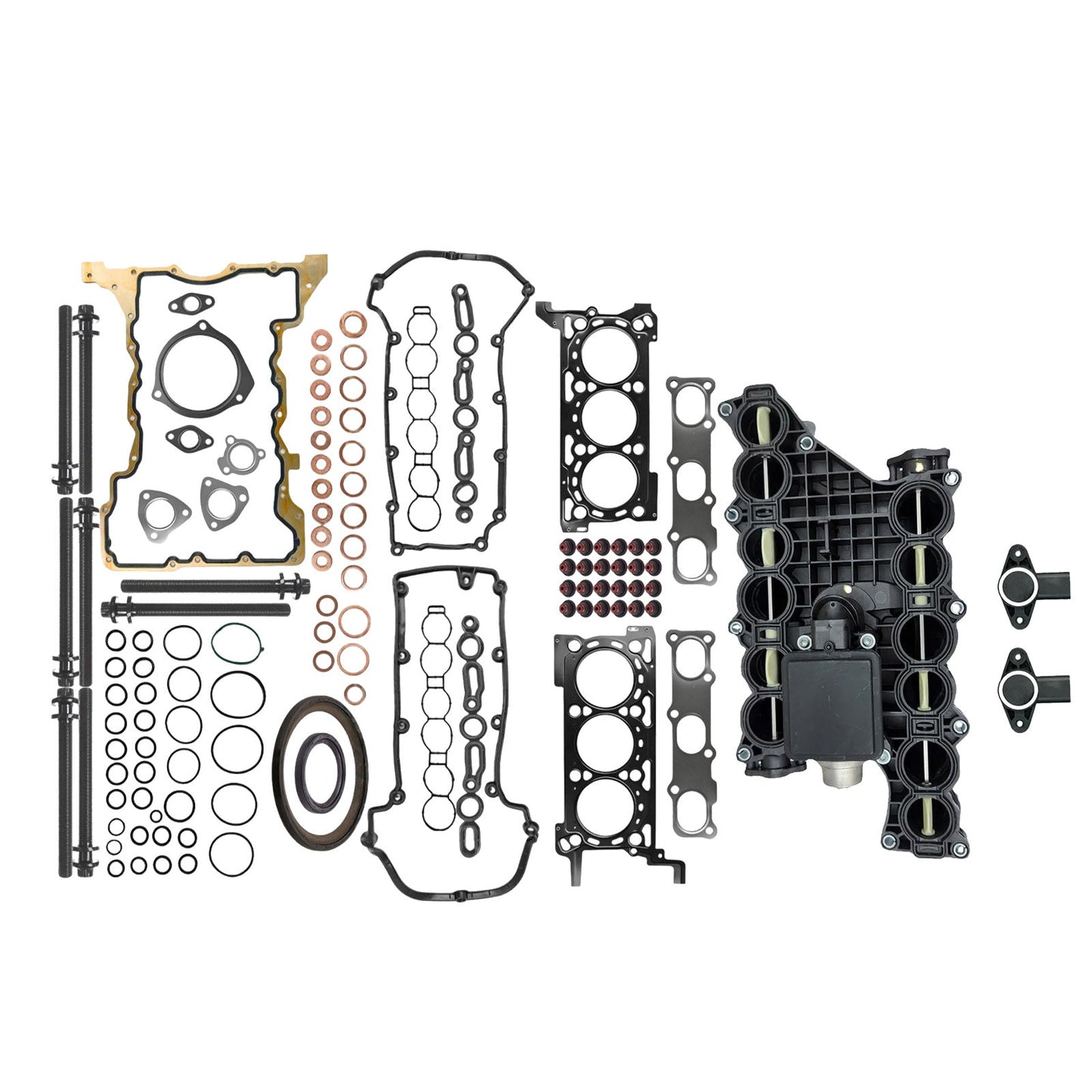 Cylinder Head Gasket Kit + Intake Swirl Motor Suitable for Jeep Cherokee 11-23-0
