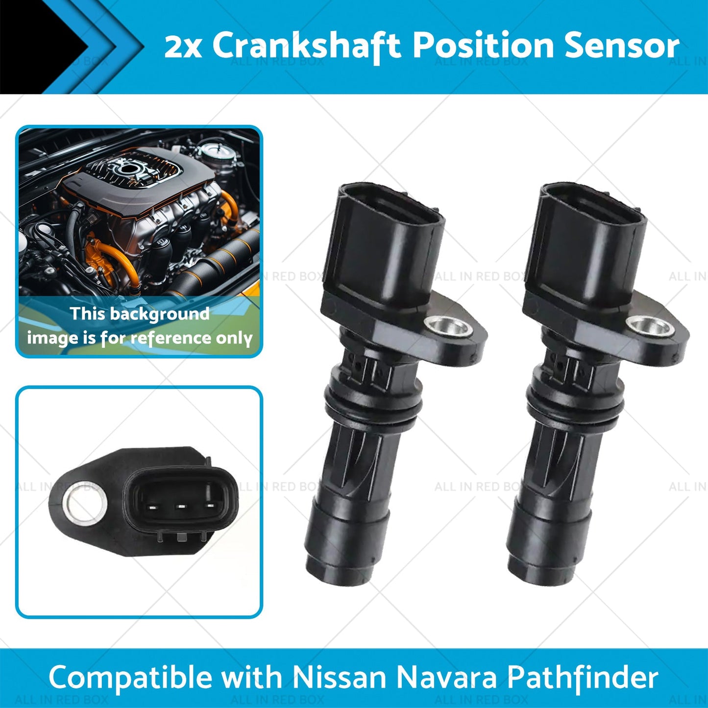 2x Crankshaft Position Sensor Suitable For Nissan Navara D40 Pathfinder R51-1