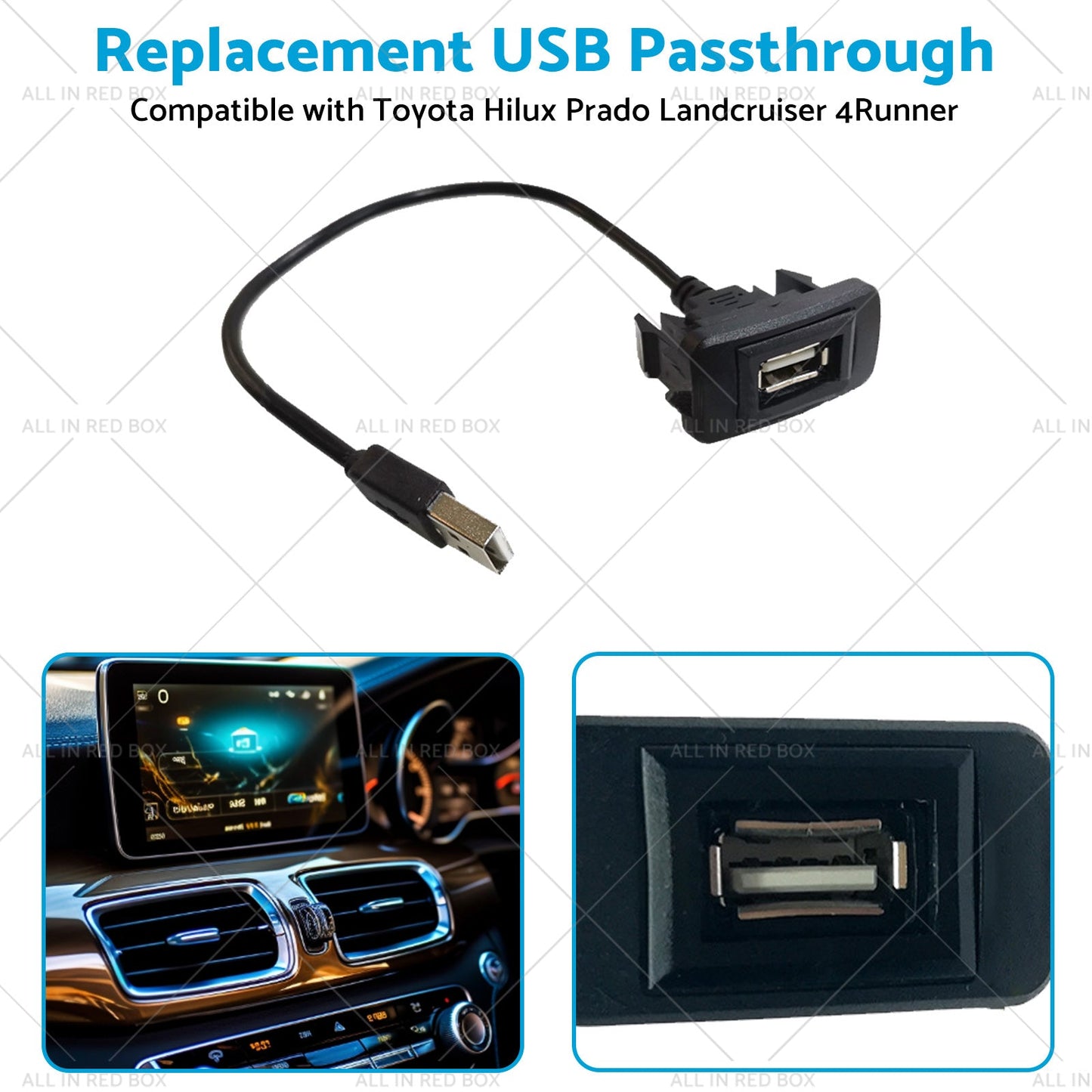 Replacement USB Passthrough Suitable For Toyota Hilux Prado Landcruiser 4Runner-3