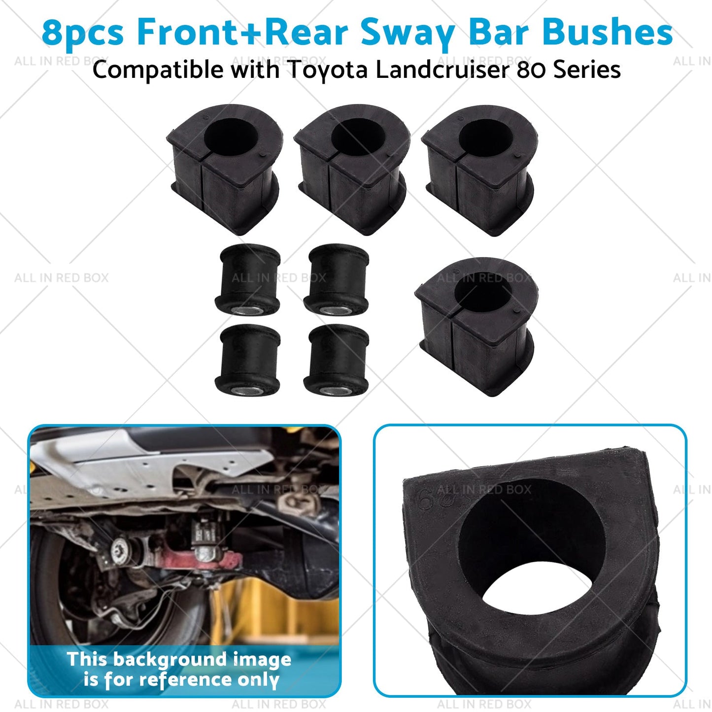 8x FrontRear Sway Bar Bushes Suitable for Toyota Landcruiser 80 Series 93-97-3