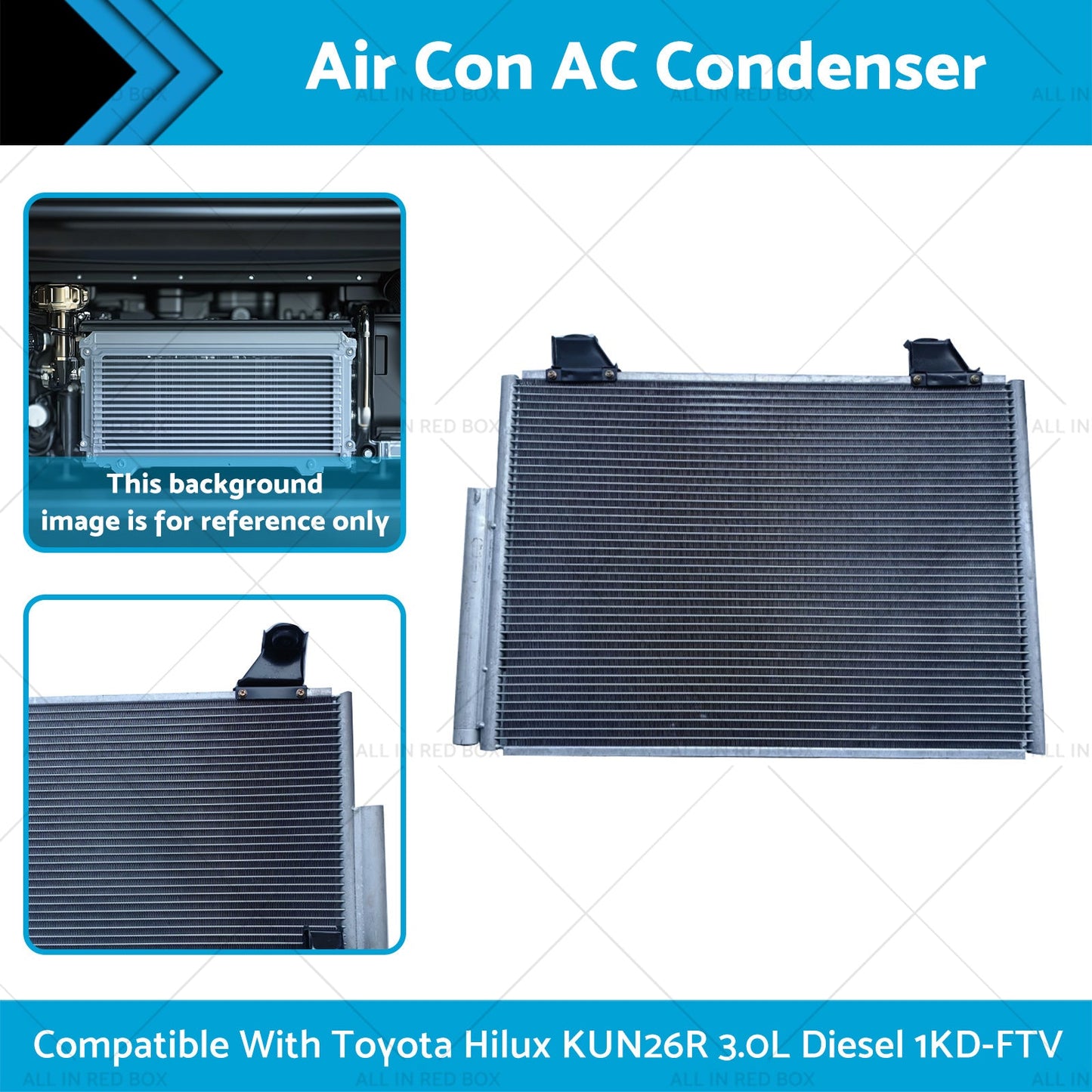 Air Con AC Condenser Suitable for Toyota Hilux KUN26R 3.0L Diesel 1KD-FTV 05-15-1
