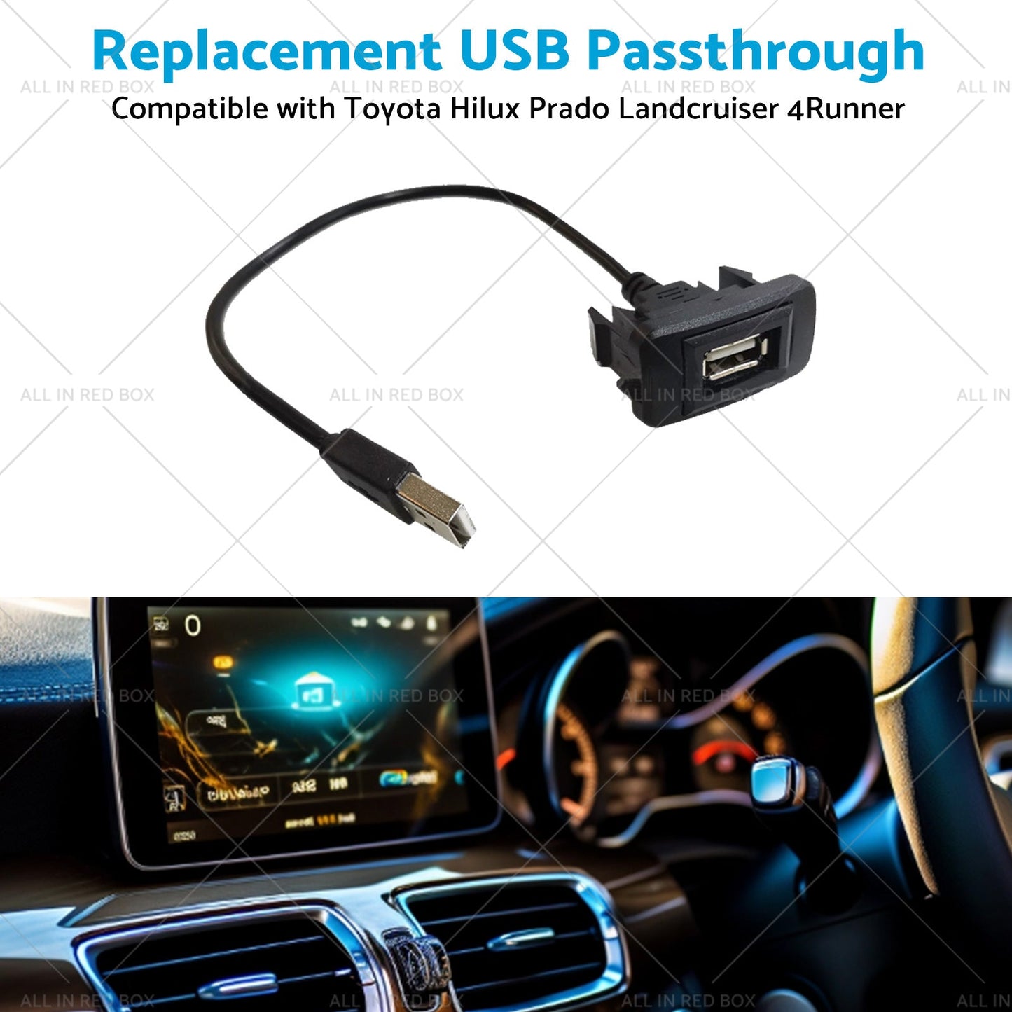 Replacement USB Passthrough Suitable For Toyota Hilux Prado Landcruiser 4Runner-4