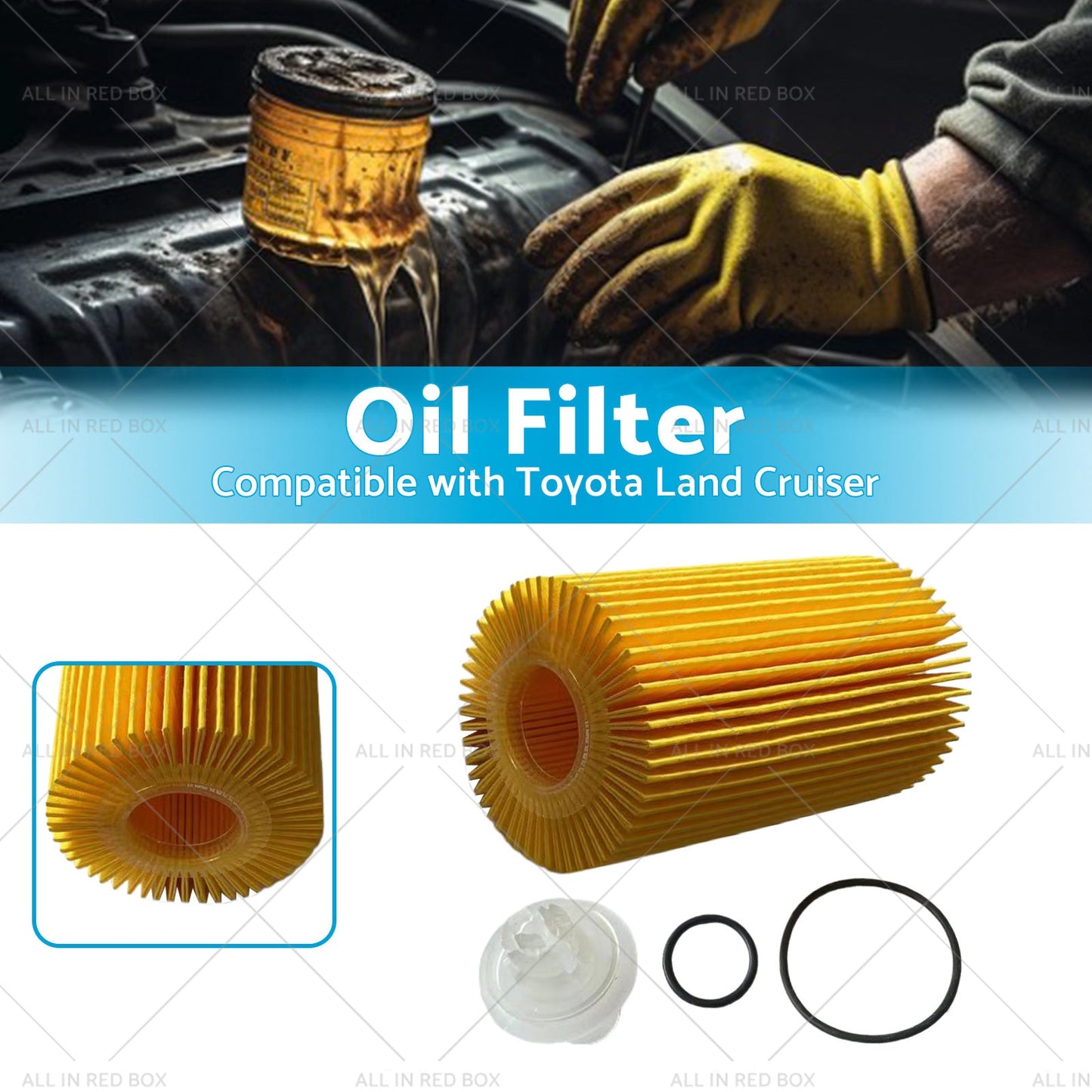 Oil Filter Suitable for Toyota Land Cruiser 200 Series 4. 5 Diesel V8 R2651P-2
