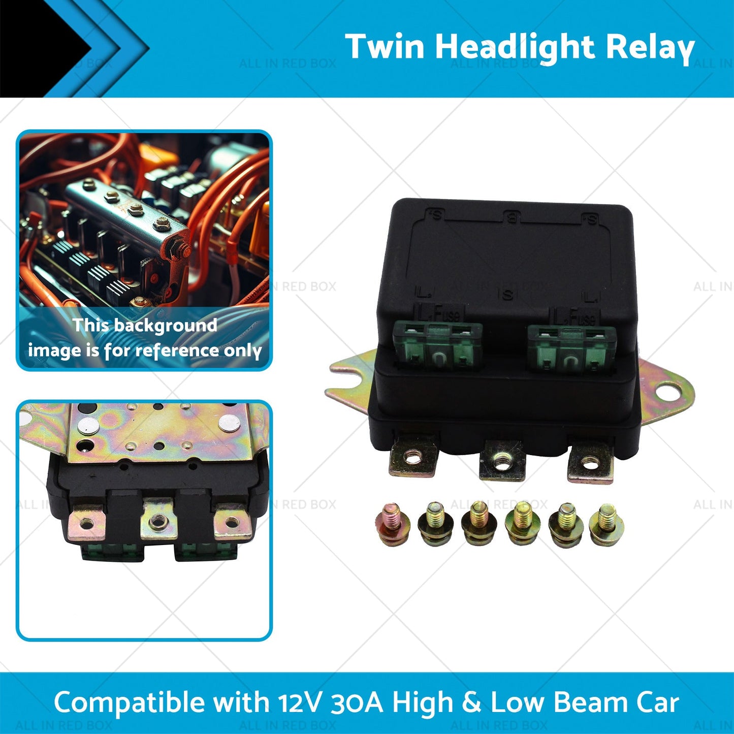 Universal Twin Headlight Relay 12V 30A High and Low Beam Car Accessory NLR-132