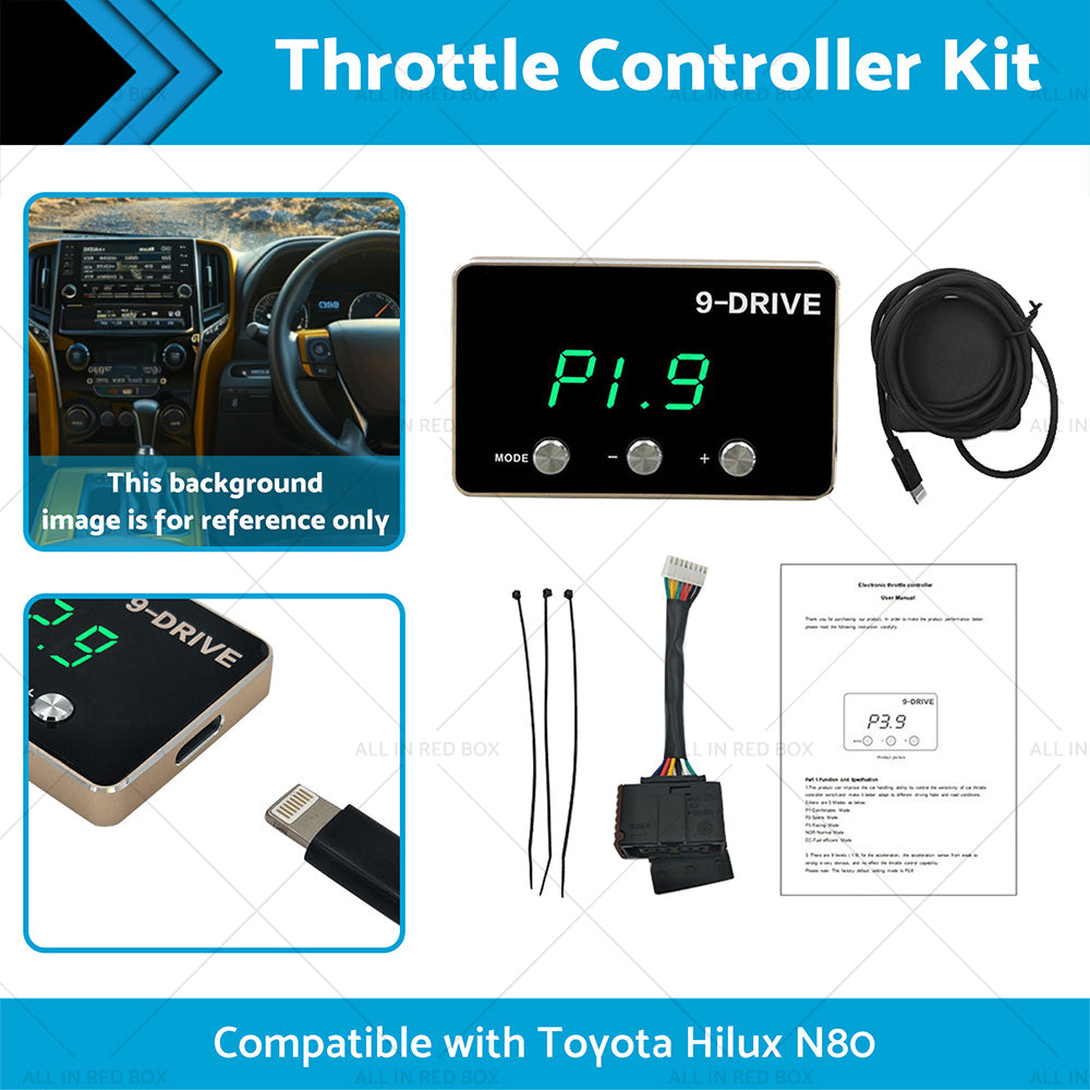 Black EVC WindBooster Throttle Controller Suitable for Toyota Hilux N80 15-21-1
