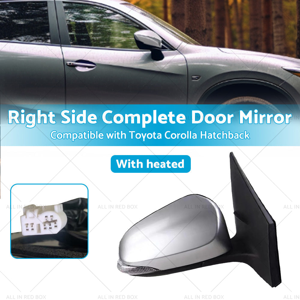 Door Mirror Suitable for Toyota Corolla ZRE182 12-18 Hatch Right Silver Heated-2