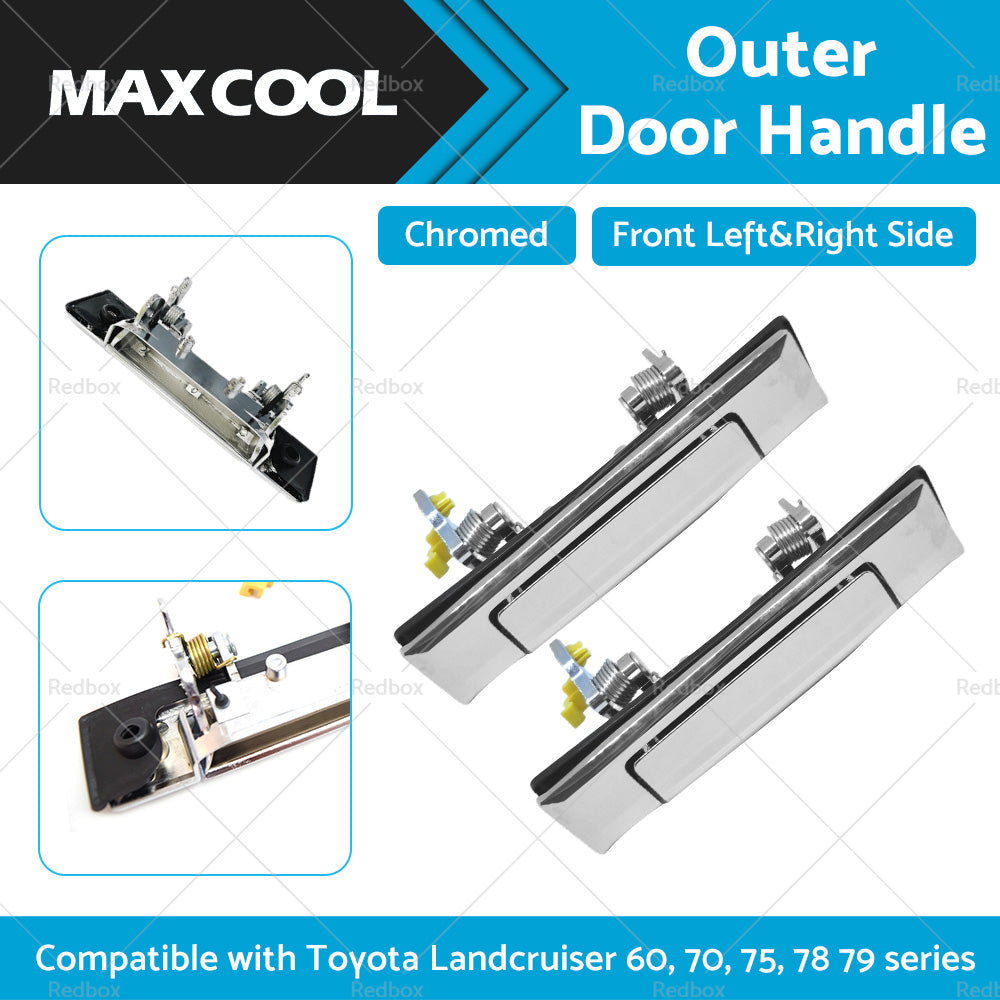 PAIR Chrome Door Handles Suitable for Toyota Landcruiser 60 70 75 78 79 80-07-1