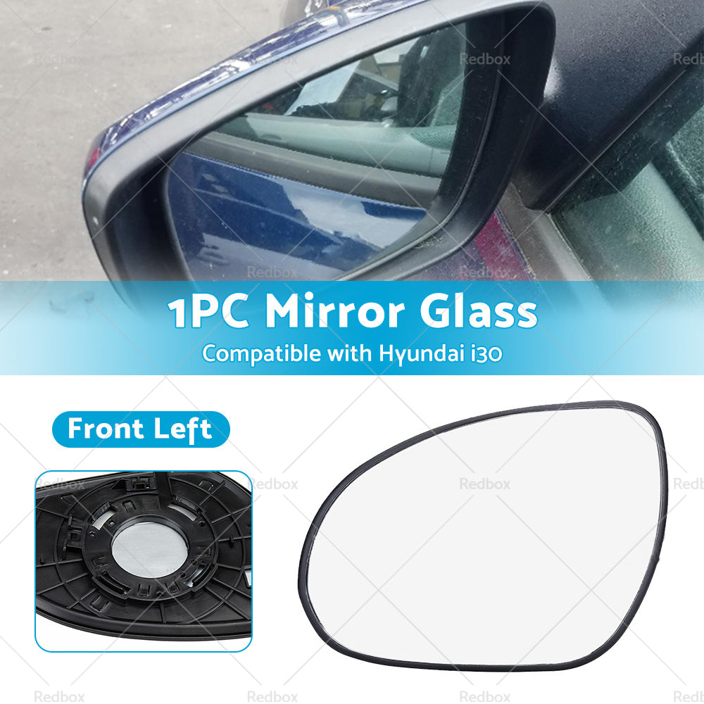Left Side Mirror Glass with Back Plate Suitable for Hyundai i30 2007-2012