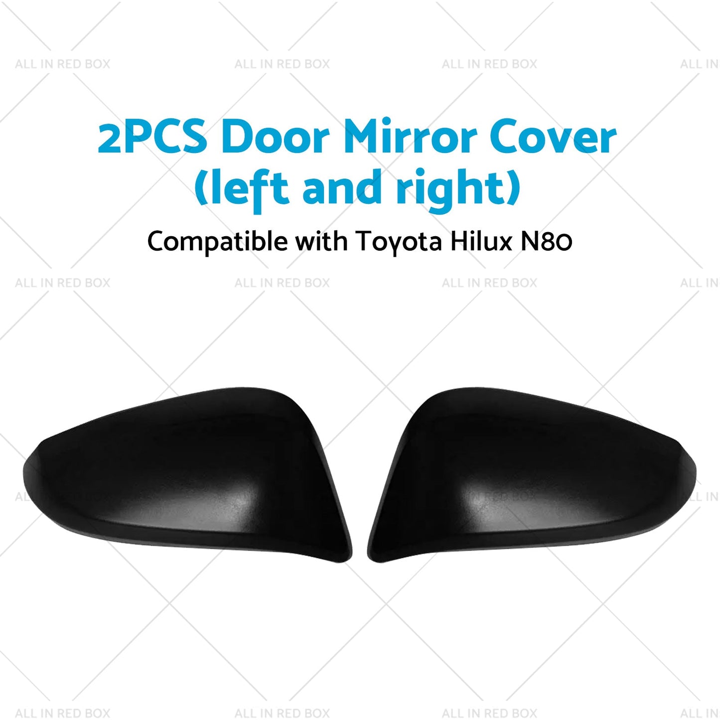 Black Door Mirror Cover Side Cap Guard Suitable for Toyota Hilux N80 2015-2023-1