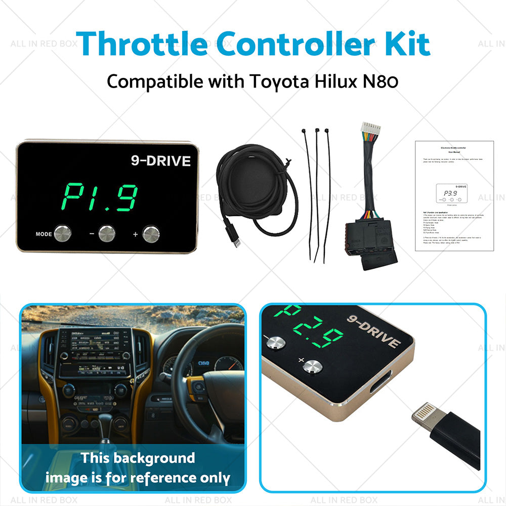 Black EVC WindBooster Throttle Controller Suitable for Toyota Hilux N80 15-21-4