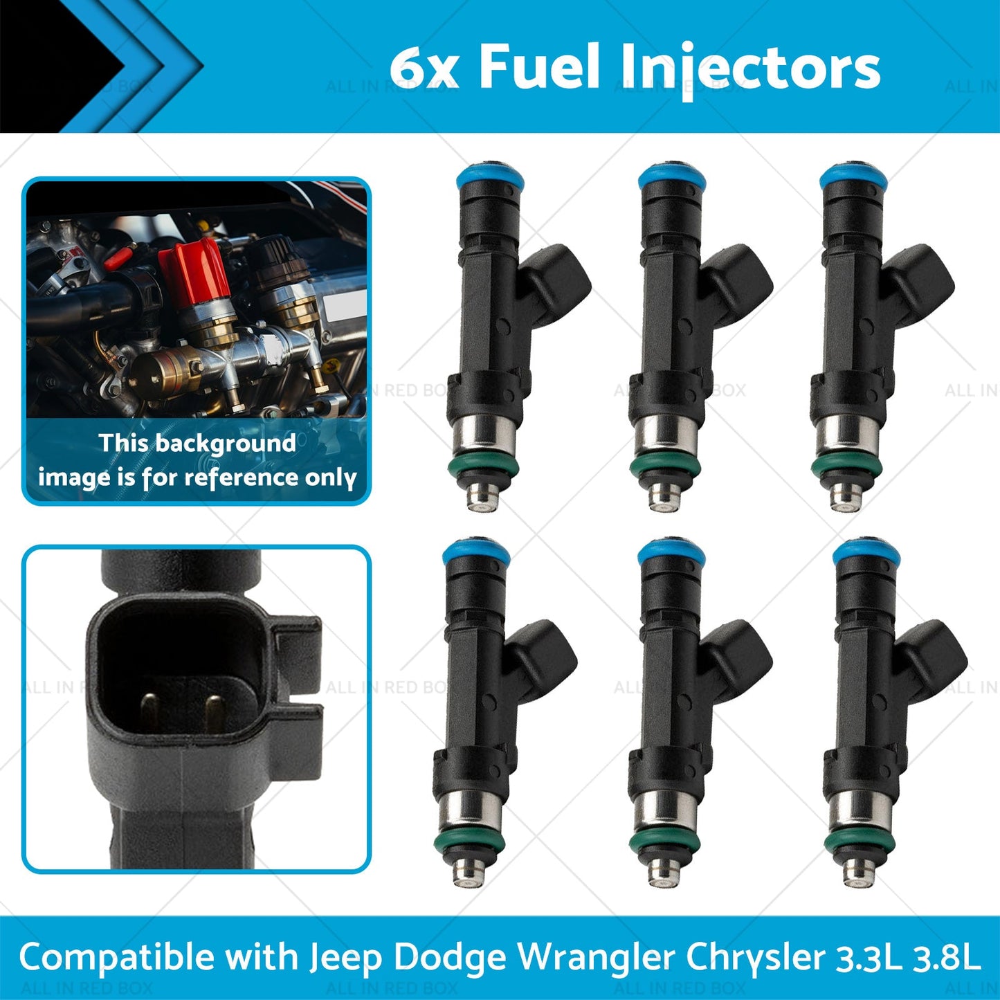 0280158119 6x Fuel Injectors Suitable for Jeep Dodge Wrangler Chrysler 3. 3L 3. 8L