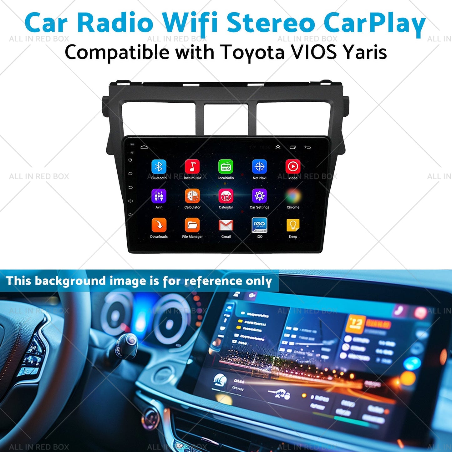 Android 13 Car Radio Wifi Stereo CarPlay Suitable for Toyota VIOS Yaris 07-12-3