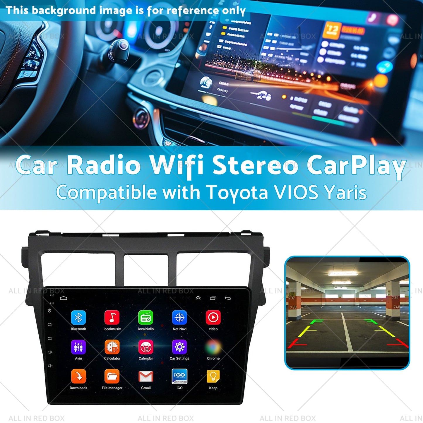 Android 13 Car Radio Wifi Stereo CarPlay Suitable for Toyota VIOS Yaris 07-12-2