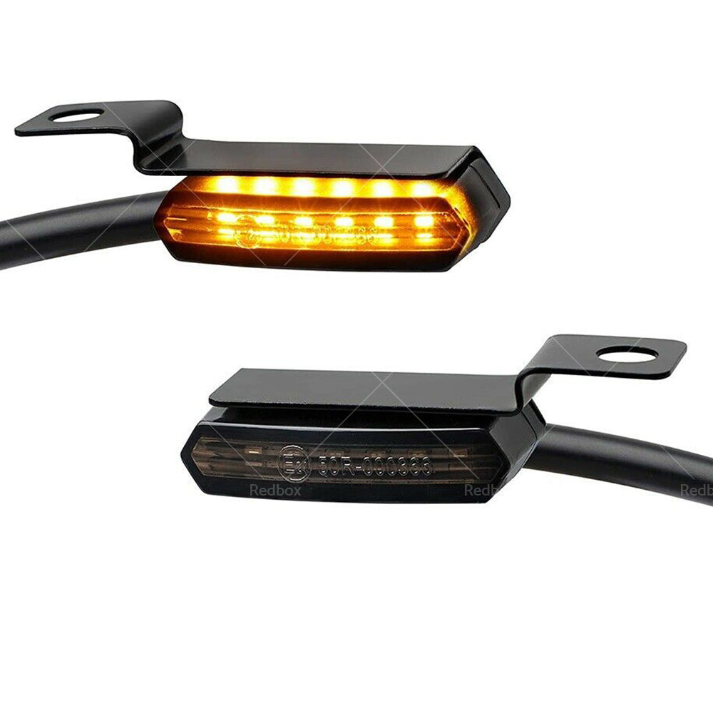 6 LED Mini Motorcycle Front Turn Signal Indicator Amber Light For Harley Chopper-3