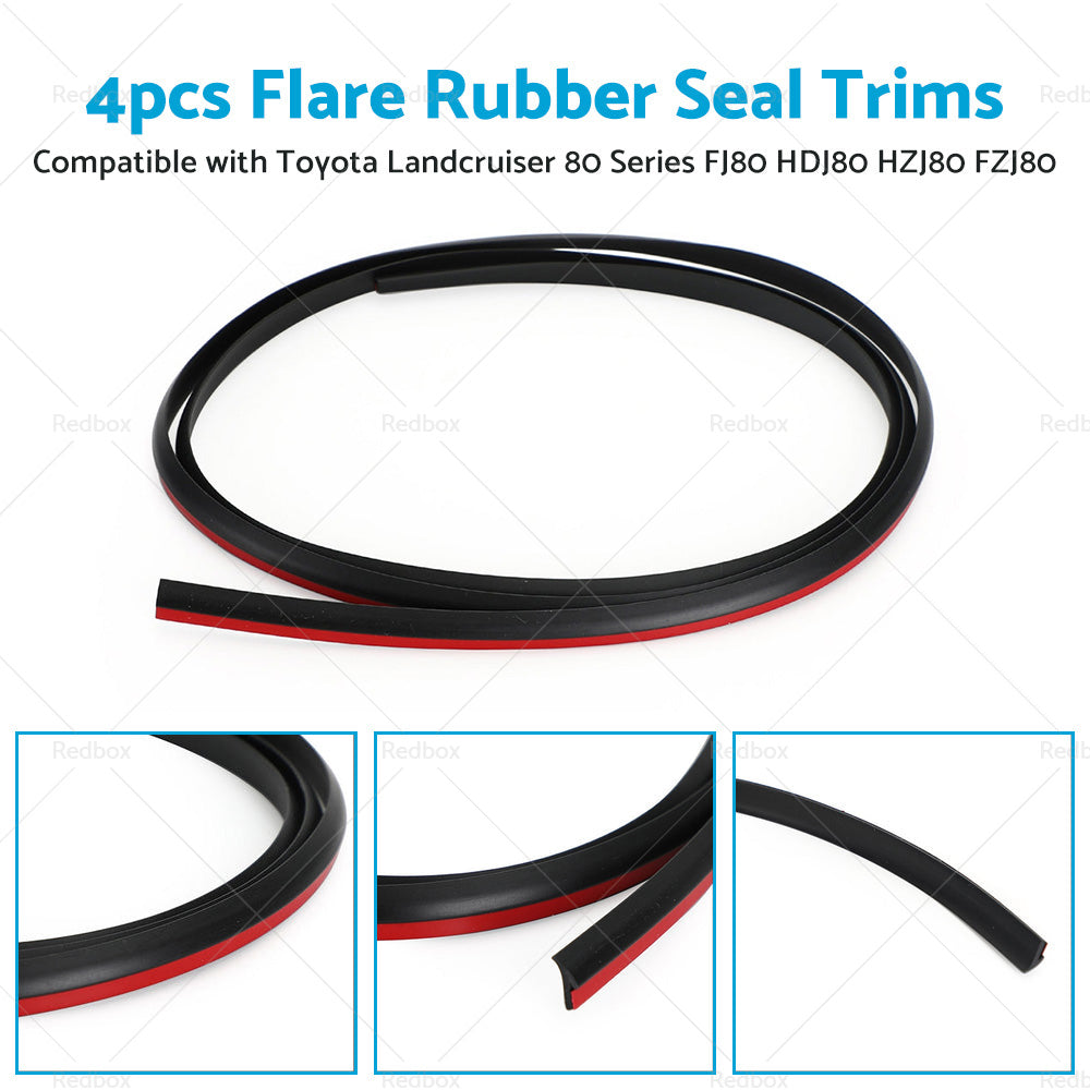 4X Flare Rubber Seal Trim Suitable For Toyota Landcruiser 80 Series HDJ HZJ FZJ-1