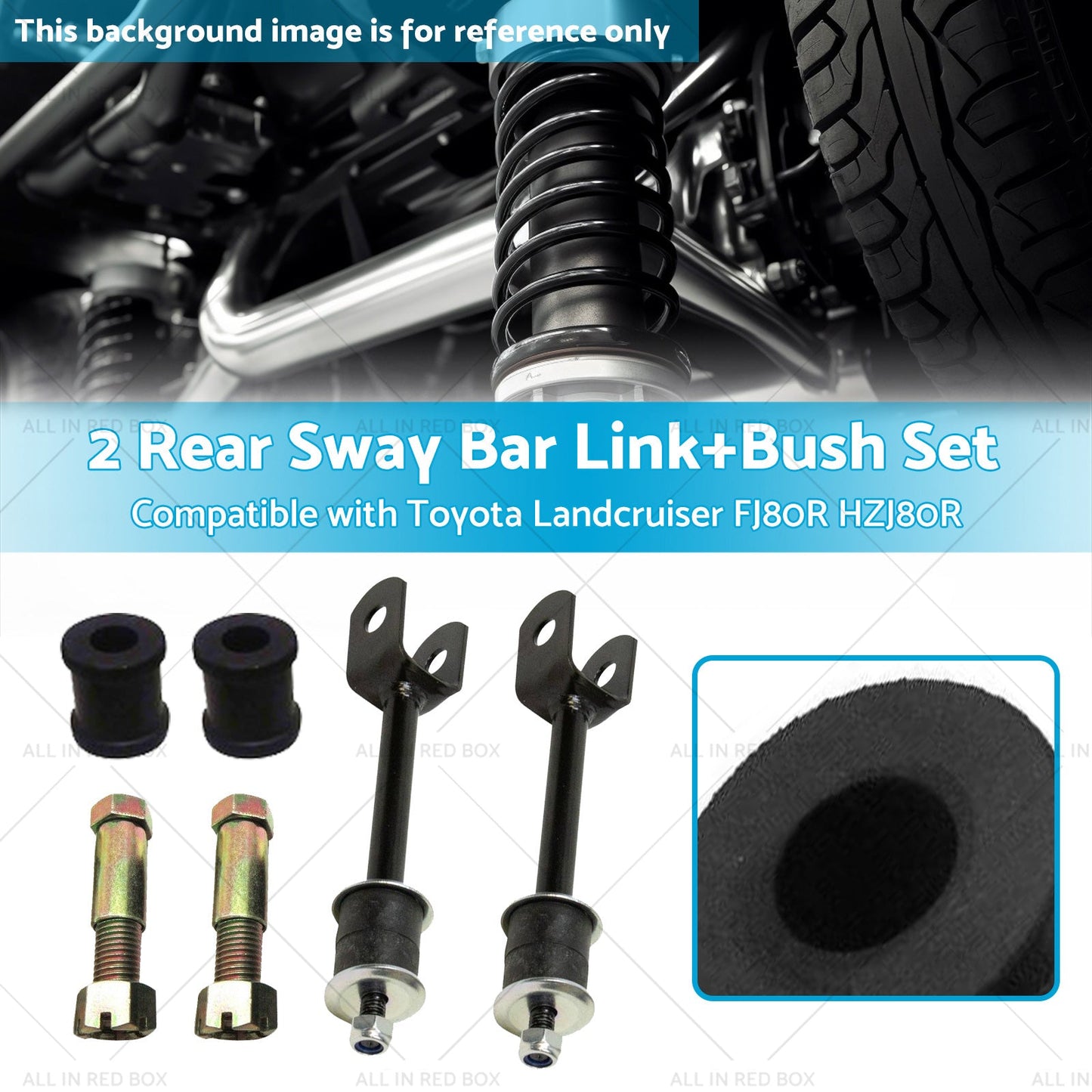 2 Rear Sway Bar LinkBush Kit Suitablefor Toyota Landcruiser FJ80R HZJ80R HDJ80R-2