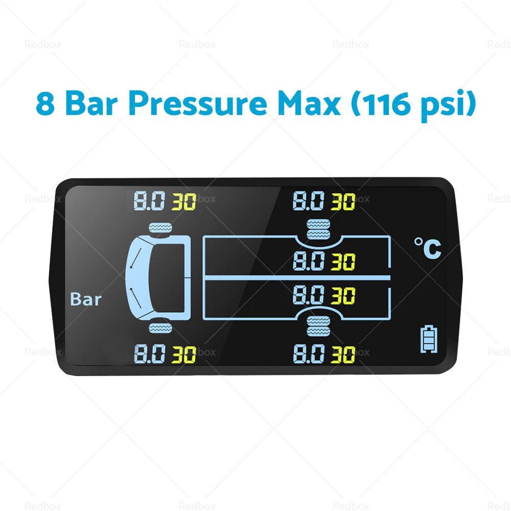 6 x Wheel Sensors for Solar Tyre Pressure Monitoring System for Caravan Truck Trailer