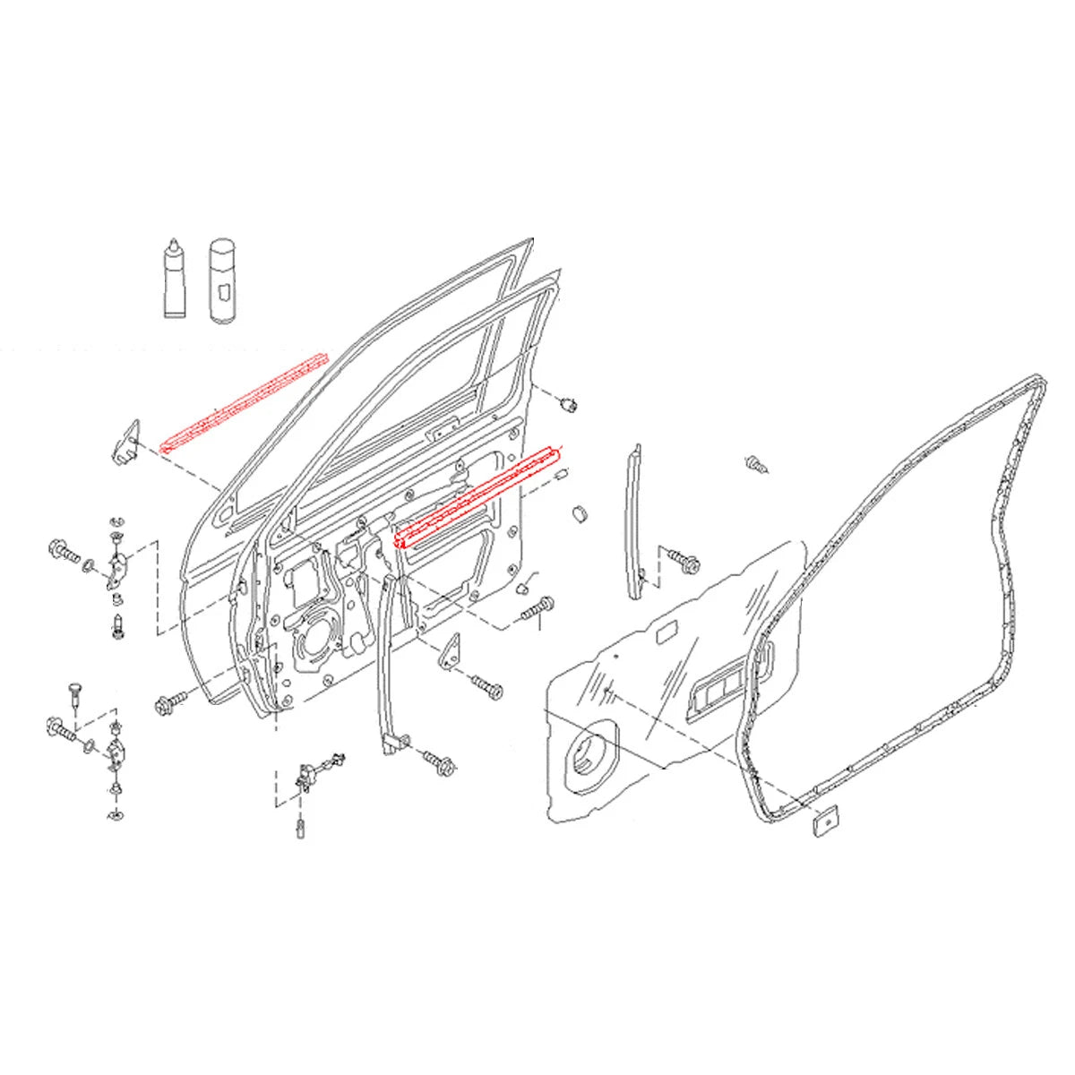 Front Door Belt Moulding for Nissan Navara D21/WD21 Pathfinder 1985-1997