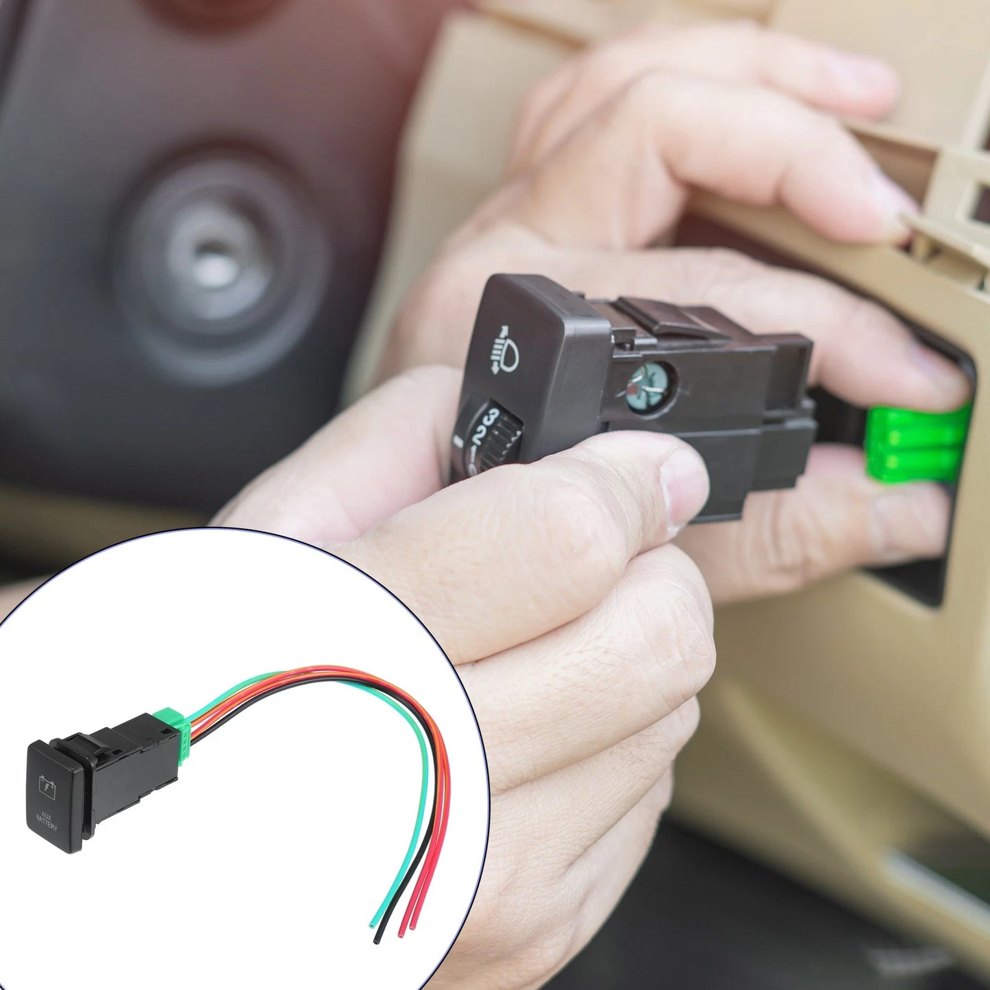 AUX Battery Push Button Switch Set for Toyota Landcruiser 4Runner (2003-2023)