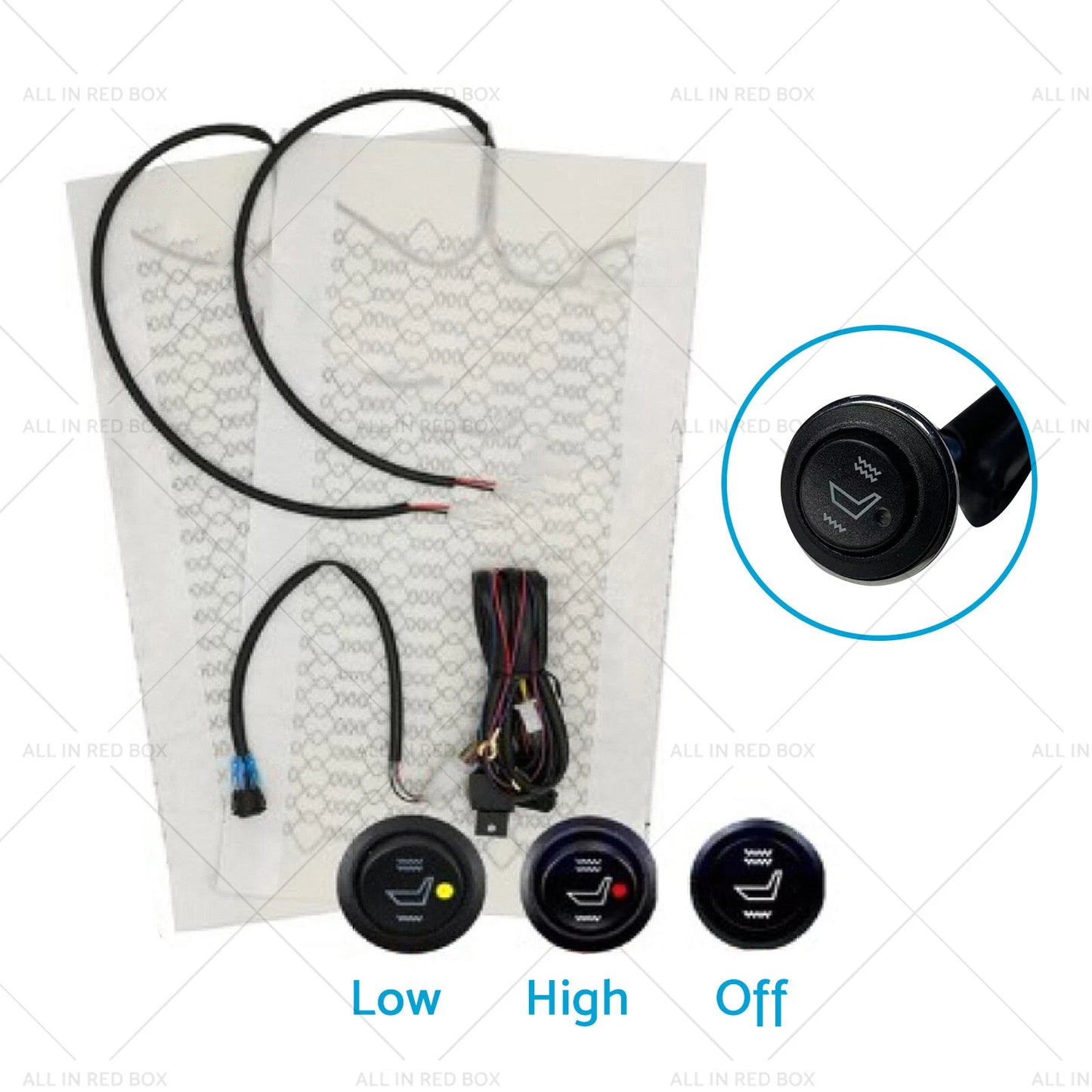 4PCS Heated Seat Heater Kit for Universal Cars with Round Switch (N/A)