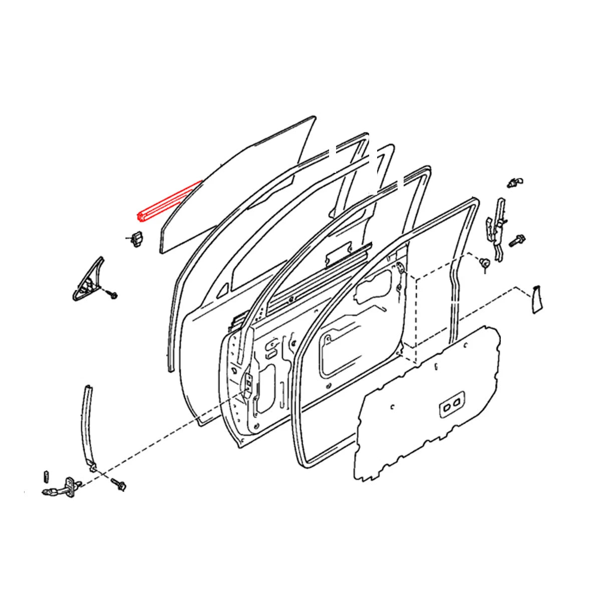 Door Belt Moulding Outer for Toyota Hilux Surf 4Runner 2001-2004