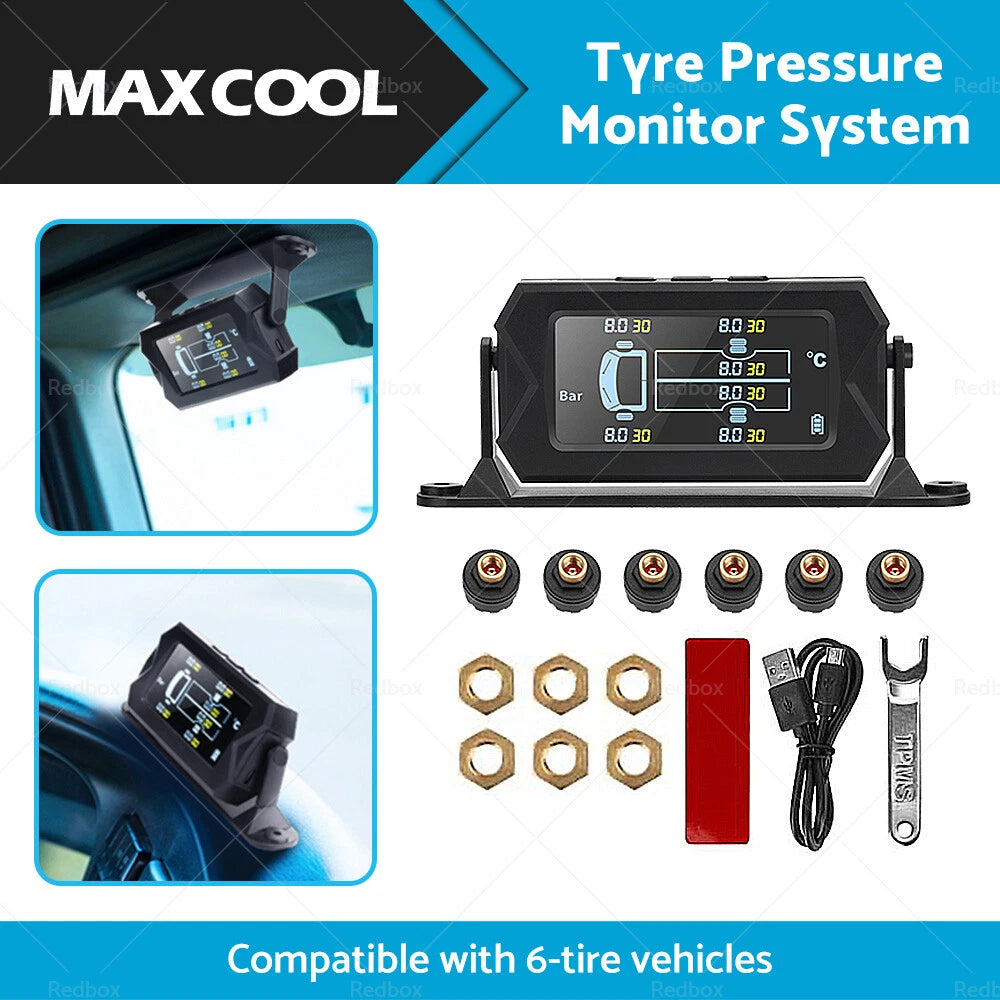 6 x Wheel Sensors for Solar Tyre Pressure Monitoring System for Caravan Truck Trailer