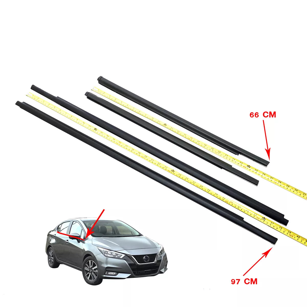 Rear Door Belt Molding Set for Nissan Almera Versa Latio Sunny 2011-2019