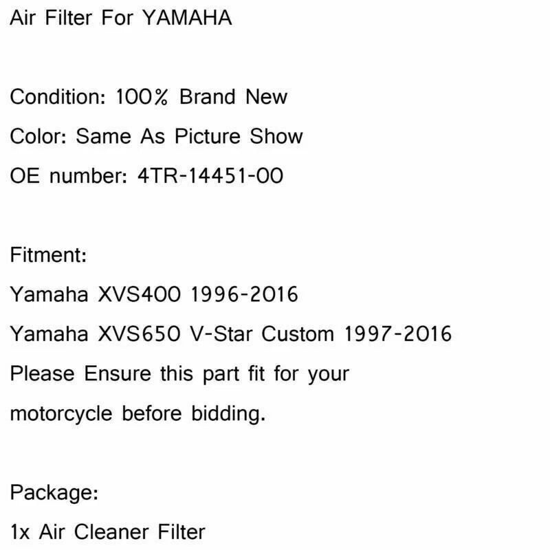 Air Filter for Yamaha XVS 650 Drag Star, V-Star (1997-2008)