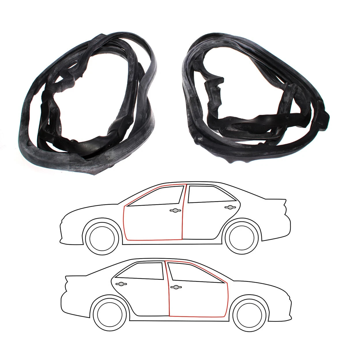 Front Door Weatherstrip Set for Mercedes-Benz W126 260SE 380SE 500SE 560SE 1979-1981