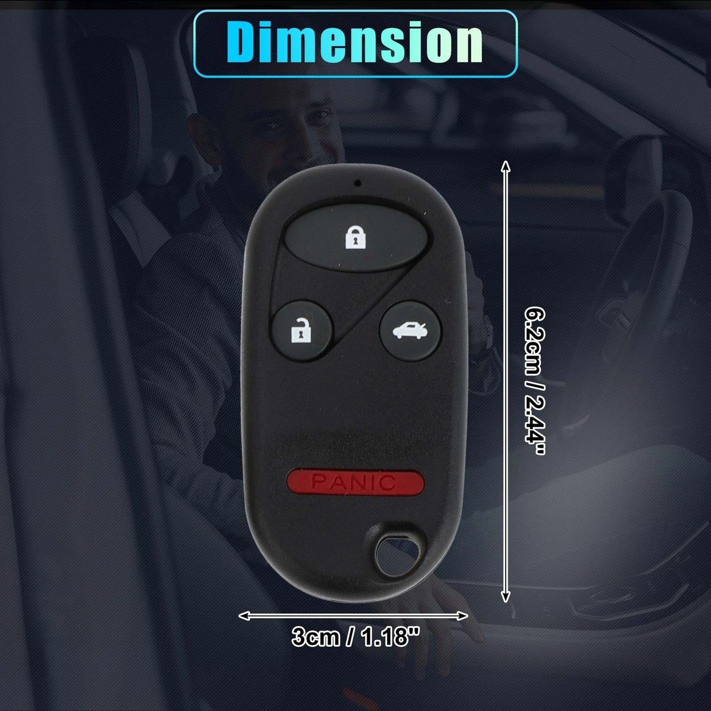 433MHz Keyless Entry Remote Ignition Transponder Key Fob for Honda Civic, Accord