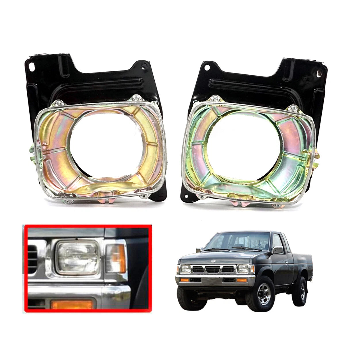 Headlight Light Housing Bracket x2 for Nissan Navara D21 1986-1997