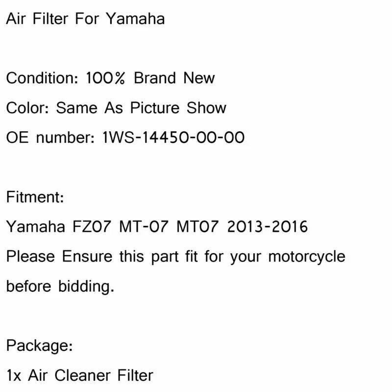Air Filter for Yamaha MT-07, Tracer, XSR 700 (2013-2017)