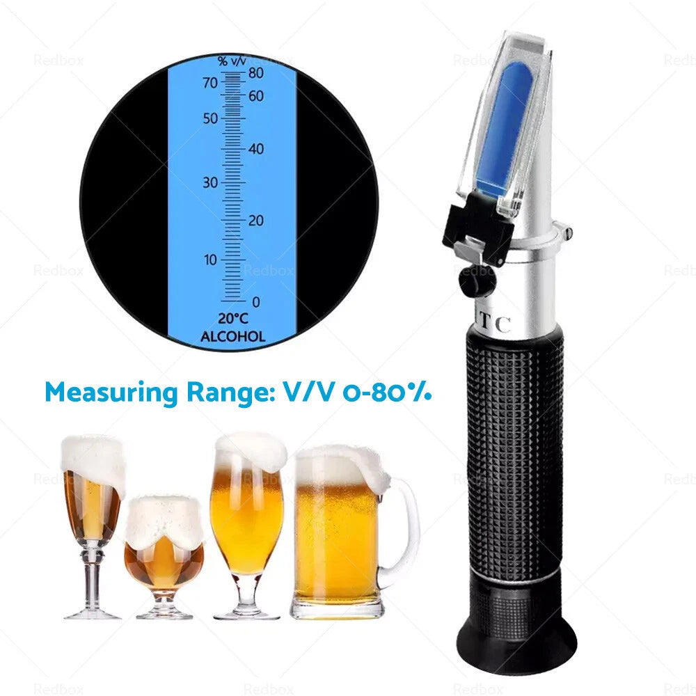 0-80% Range ATC Alcohol Refractometer for Liquor Testing