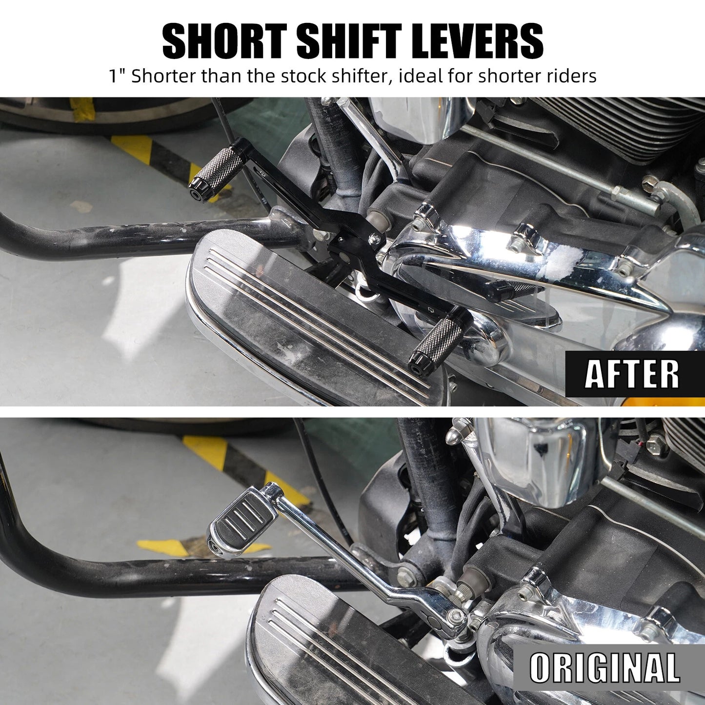 1" Shorter Gear Shifter Pegs for Harley Road King FLHR (2017-2022)