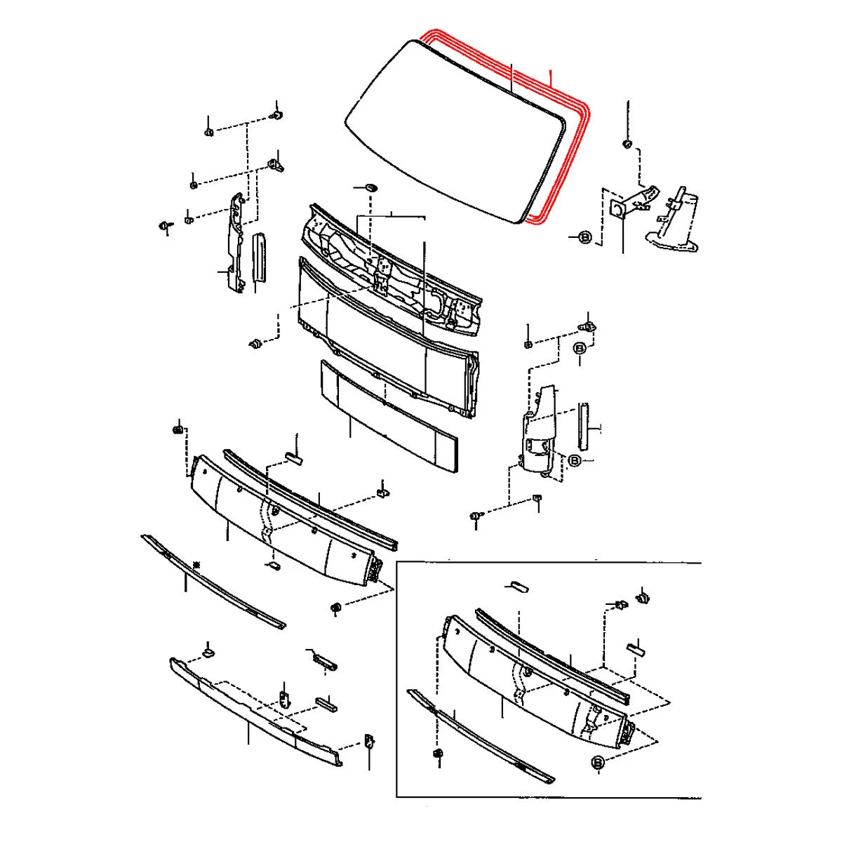 Front Windshield Weatherstrip for Toyota Dyna 150 1995-2001
