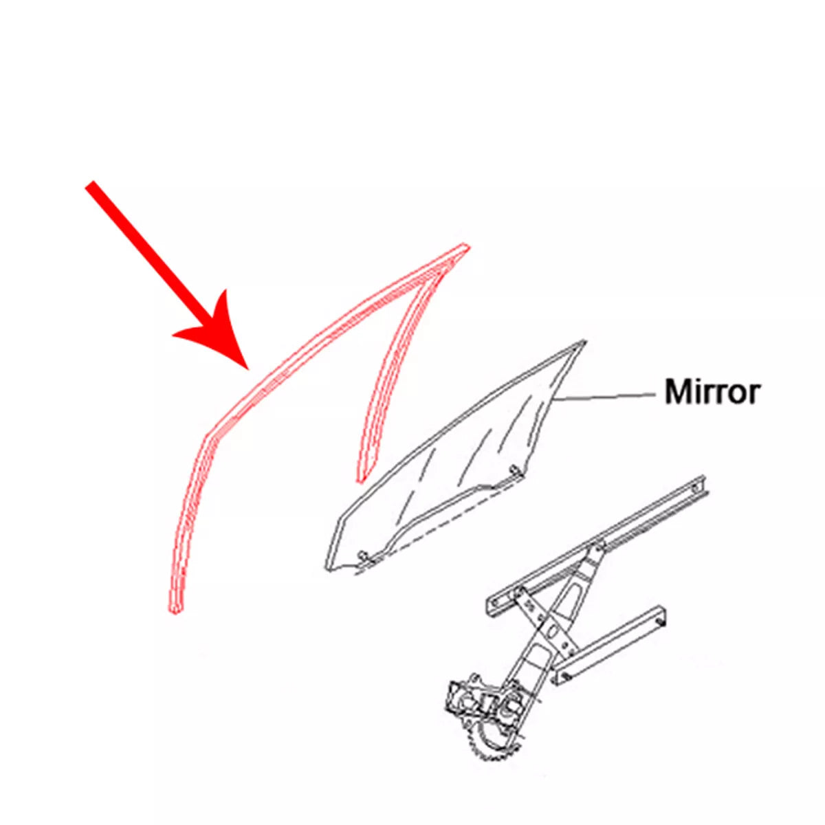 Rear Glass Run Channel for Toyota Hilux 1988-1997