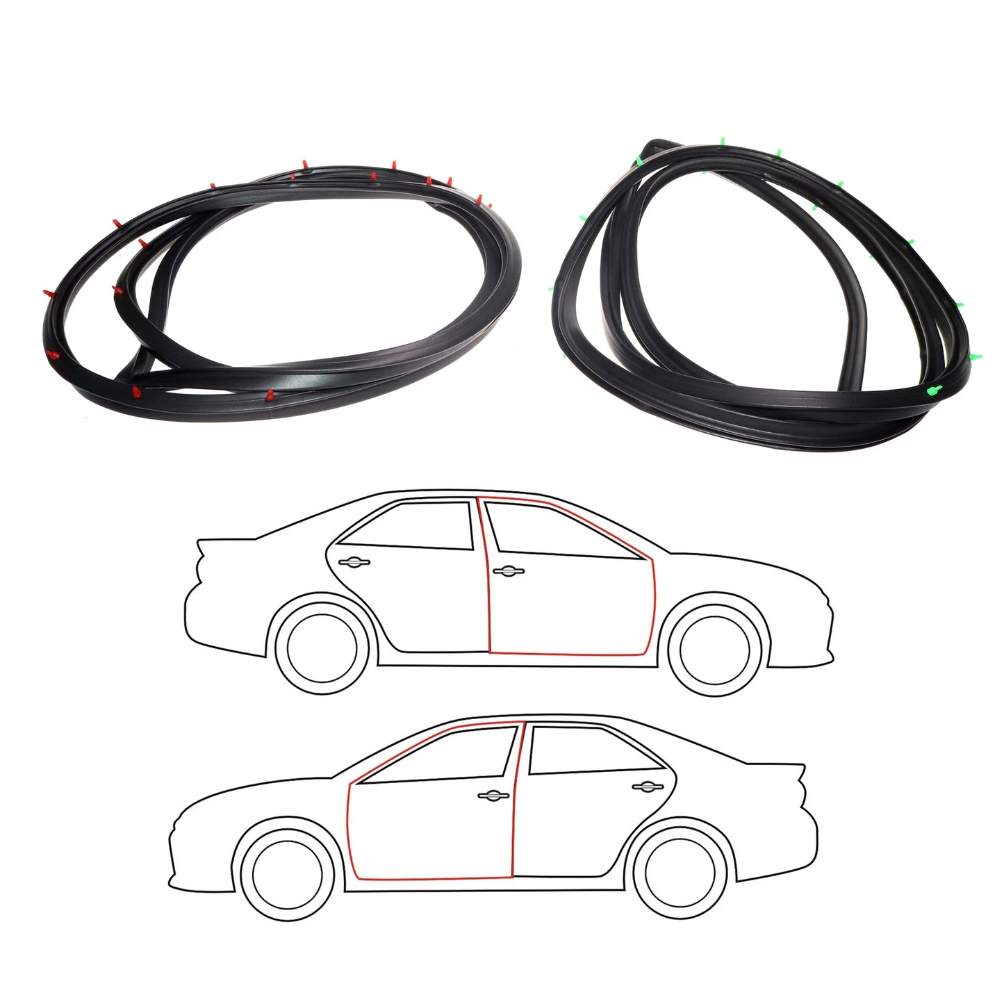 Front Door Weatherstrip x2 for Toyota Crown S50 RS50 MS50 MS55 1967-1971