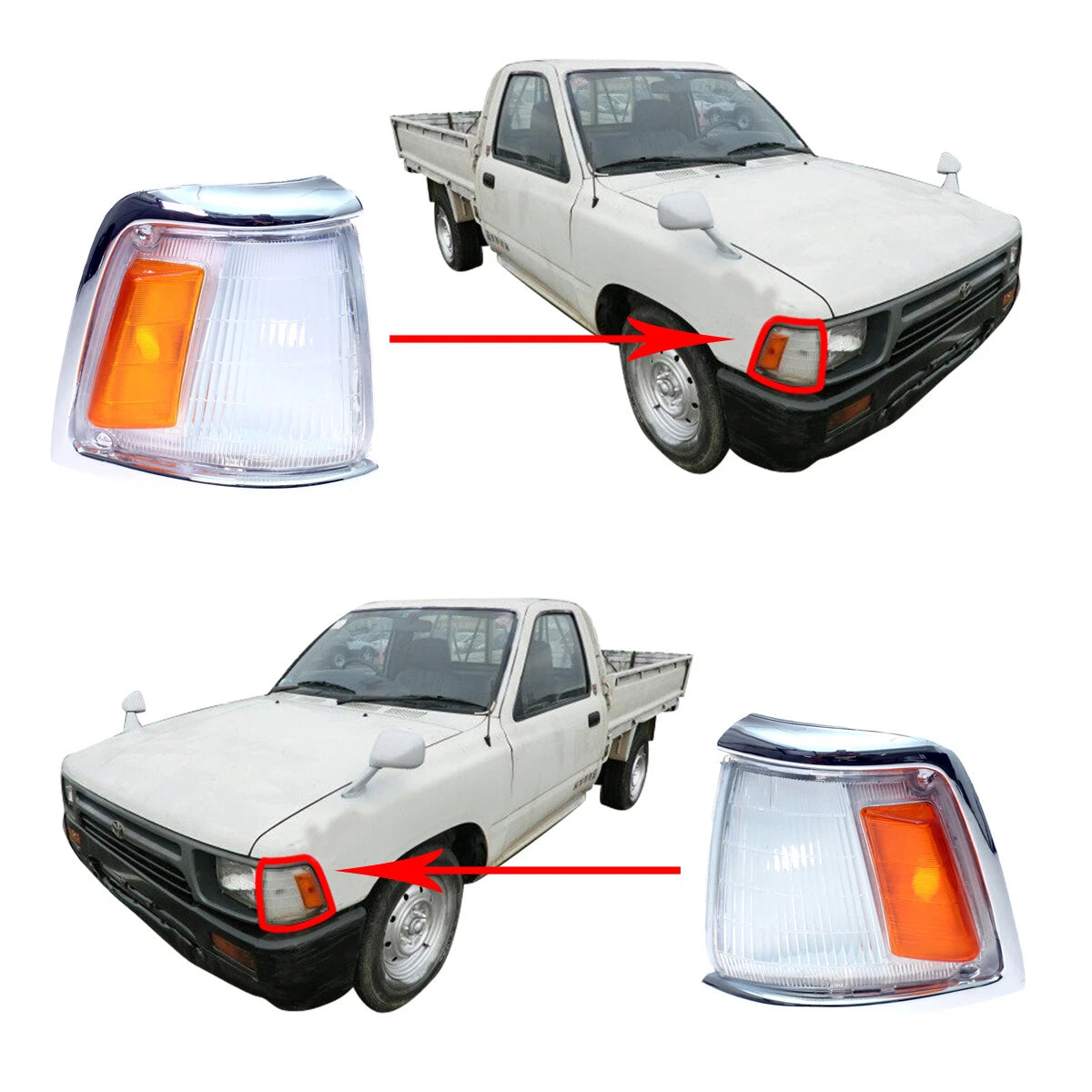 Chrome Corner Indicator Light for Toyota Hilux 1988-1991