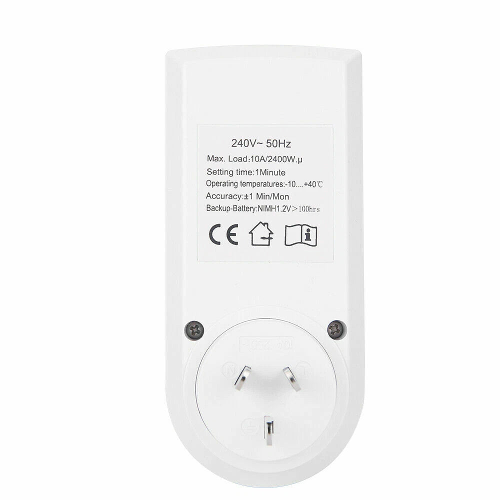 2 x Digital Timer Switch Socket for Electric Programmable Power AU Plug (N/A)
