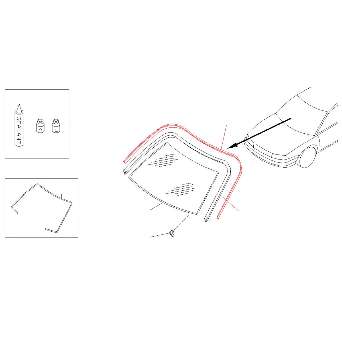 Front Windshield Upper Center Molding for Nissan AD Resort Sentra Wingroad 1990-1999