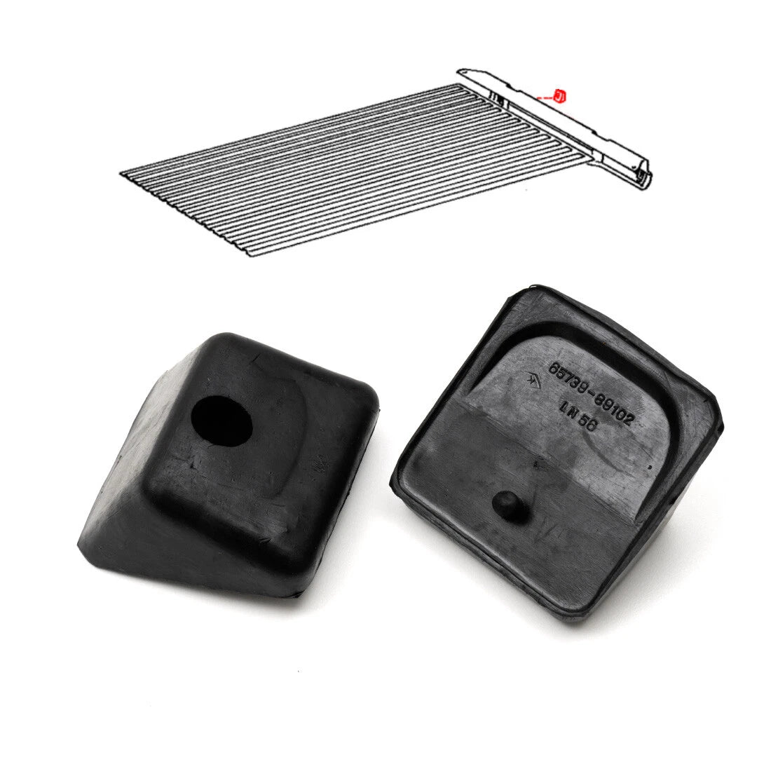 Bumper Gate Rubber 2 Pcs for Toyota Hilux 1983-1988