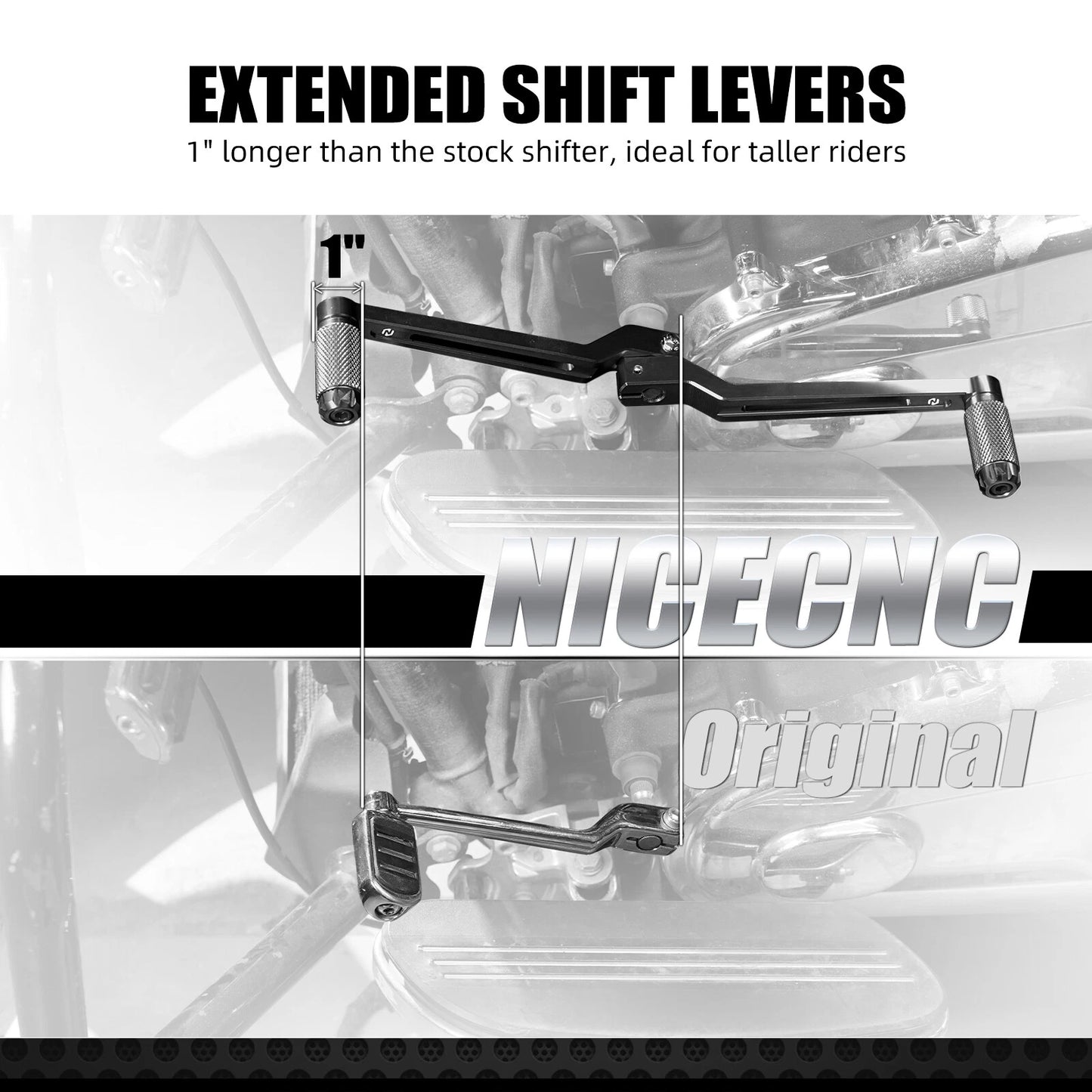 1" Extended Shift Lever Pegs for Harley Road Glide Ultra (2011-2019)