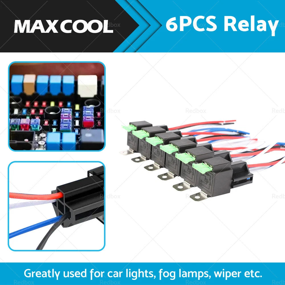 6 x 30AMP 12V Relay for Automotive (30A Normally Open Contact) (2020-2023)